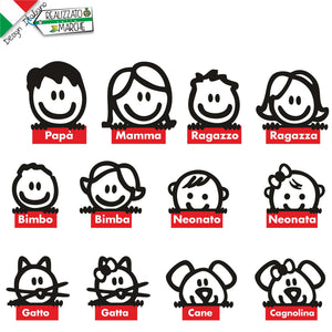 ADESIVI FAMIGLIA Cucù PERSONALIZZATI