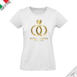 SET di 6 T-shirt personalizzabili "anelli con cuore"