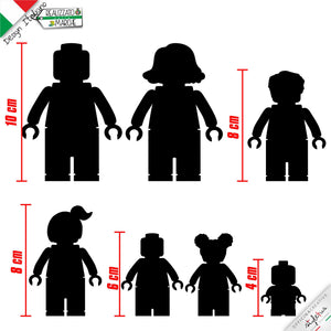 ADESIVI FAMIGLIA MATTONCINI LEGO
