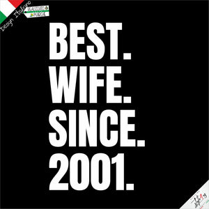 Coppia di T-Shirt Personalizzate "Best Husband & Wife Since" con Anno – Magliette di Coppia per Anniversario e Matrimonio – Bianco o Nero