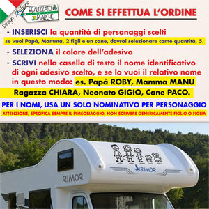 ADESIVI FAMIGLIA PERSONALIZZATI per camper 37 cm