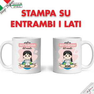 Tazza Dottoressa Personalizzata nel Nome e Capelli
