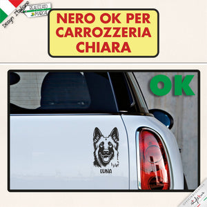 Adesivo Personalizzato Cane Pastore Belga con Nome – Vinile 3M™ Alta Resistenza