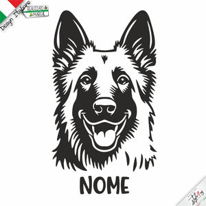 Adesivo Personalizzato Cane Pastore Belga con Nome – Vinile 3M™ Alta Resistenza