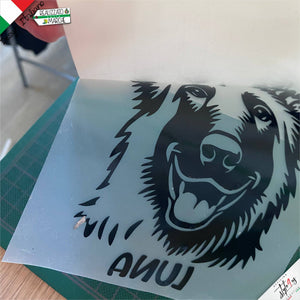 Adesivo Personalizzato Cane Pastore Belga con Nome – Vinile 3M™ Alta Resistenza