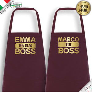 2 Grembiuli personalizzati "The Boss" e "The Real Boss"