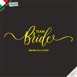 SET di 6 T-shirt personalizzate con testo "TEAM BRIDE"