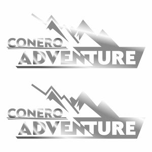 2 Adesivi Auto Personalizzati Adventure Montagna | Sticker in Vinile Laminato Resistente Intemperie e Lavaggi | Decalcomania con Nome/Associazione