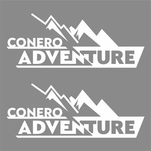 2 Adesivi Auto Personalizzati Adventure Montagna | Sticker in Vinile Laminato Resistente Intemperie e Lavaggi | Decalcomania con Nome/Associazione