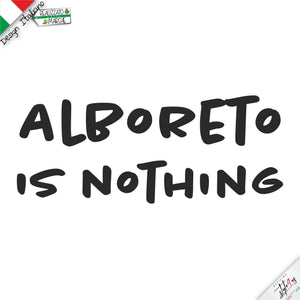 T-Shirt "Alboreto is Nothing" – Film Cult Vacanze di Natale 1983 – Scritta Lato Cuore – Intaglio Professionale Alta Resistenza