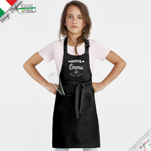 2 Grembiuli per Papà e Figlio/a, Mamma e Figlio/a Nomi e Grafica Personalizzati