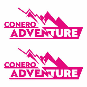 2 Adesivi Auto Personalizzati Adventure Montagna | Sticker in Vinile Laminato Resistente Intemperie e Lavaggi | Decalcomania con Nome/Associazione