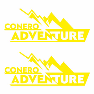 2 Adesivi Auto Personalizzati Adventure Montagna | Sticker in Vinile Laminato Resistente Intemperie e Lavaggi | Decalcomania con Nome/Associazione