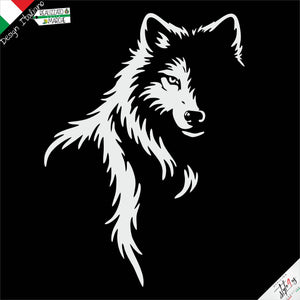 Adesivo / Sticker Profilo Lupo in Vinile Laminato – Vinile 3M™ Alta Resistenza