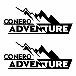 2 Adesivi Auto Personalizzati Adventure Montagna | Sticker in Vinile Laminato Resistente Intemperie e Lavaggi | Decalcomania con Nome/Associazione