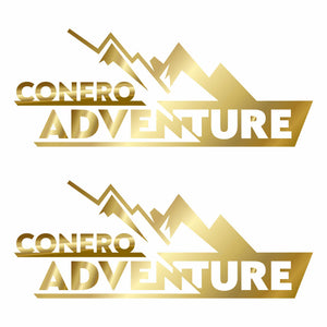 2 Adesivi Auto Personalizzati Adventure Montagna | Sticker in Vinile Laminato Resistente Intemperie e Lavaggi | Decalcomania con Nome/Associazione