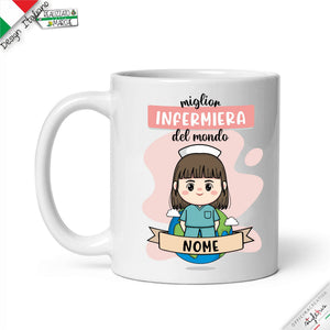 Tazza infermiera Personalizzata nel Nome e Capelli