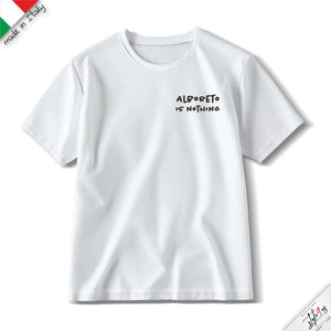 T-Shirt "Alboreto is Nothing" – Film Cult Vacanze di Natale 1983 – Scritta Lato Cuore – Intaglio Professionale Alta Resistenza