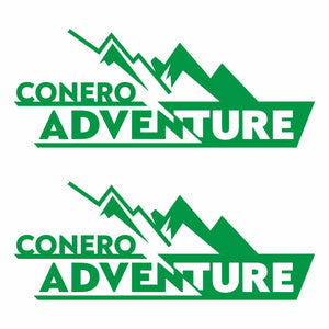 2 Adesivi Auto Personalizzati Adventure Montagna | Sticker in Vinile Laminato Resistente Intemperie e Lavaggi | Decalcomania con Nome/Associazione