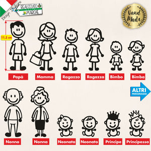 ADESIVI FAMIGLIA PERSONALIZZATI