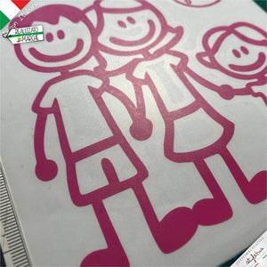 Set adesivi famiglia 3 personaggi