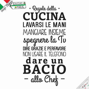 adesivo "le Regole della cucina"