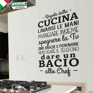 adesivo "le Regole della cucina"